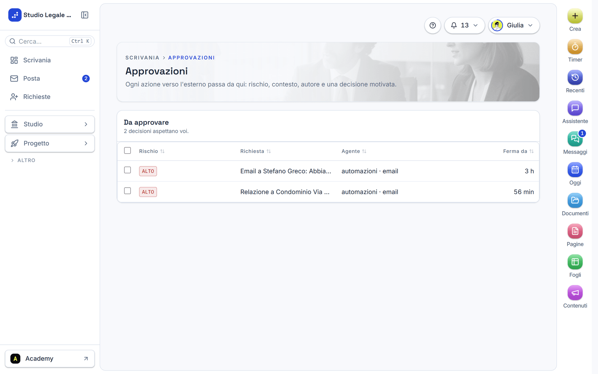 La coda Da approvare con le email in attesa